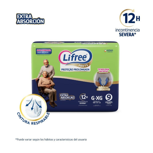 Pañales Pants LIFREE Extra Absorción (G/XG) 9 u.