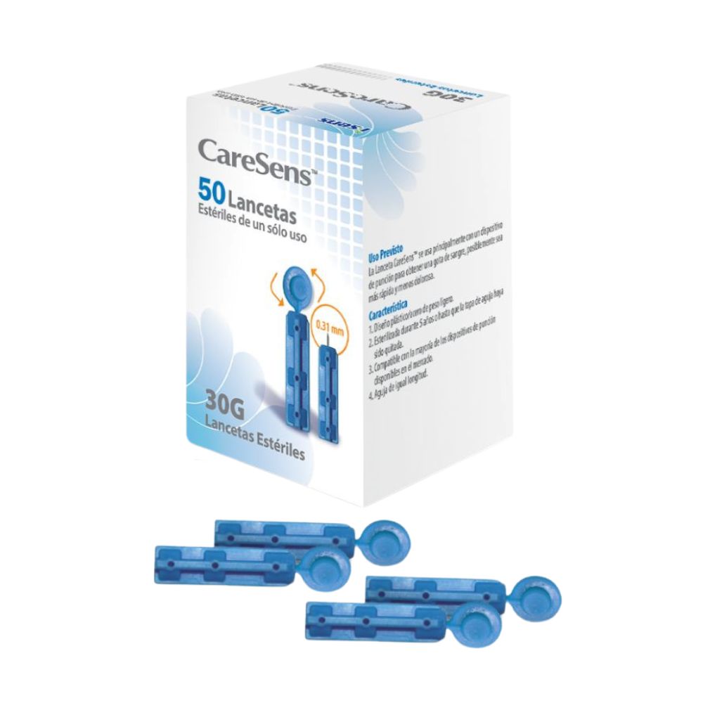 Voice Kit medidor + 50 tiras reactivas + 50 lancetas CareSens