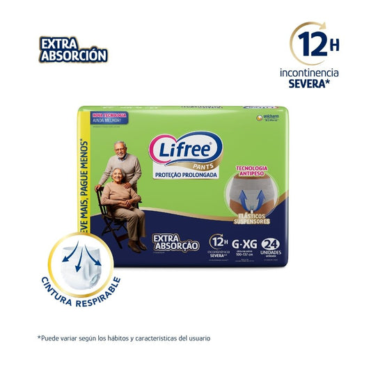 Pañales Pants LIFREE Extra Absorción (G/XG) 24 u. x 2 paq.