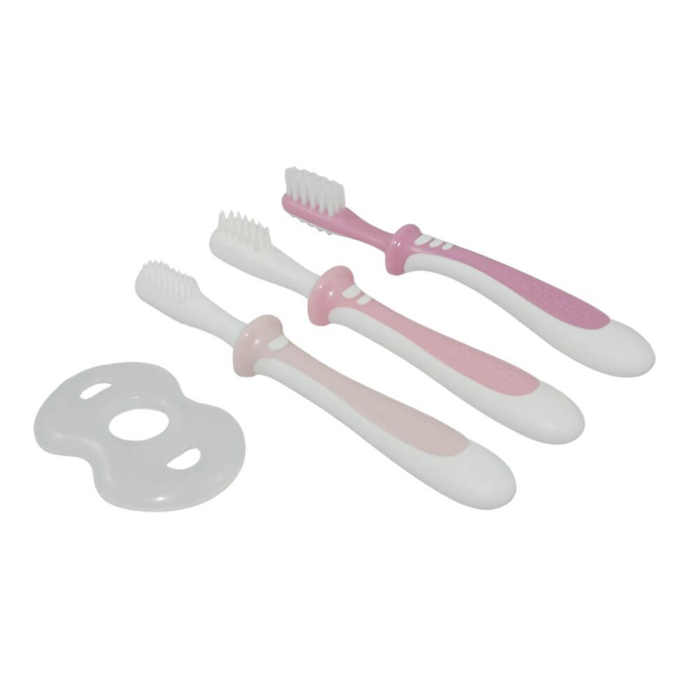 Cepillos Dentales - Set De Aprendizaje - 3 Pasos Rosado
