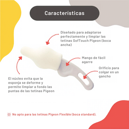 Cepillos para limpieza de tetinas SofTouch PIGEON (2 un)