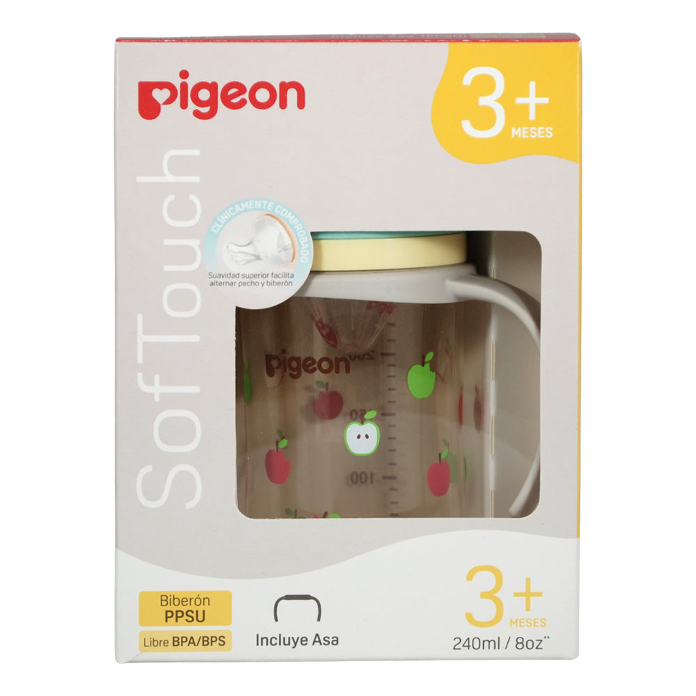 Biberon Softouch Pigeon Apple 1 con Asa 240 ML