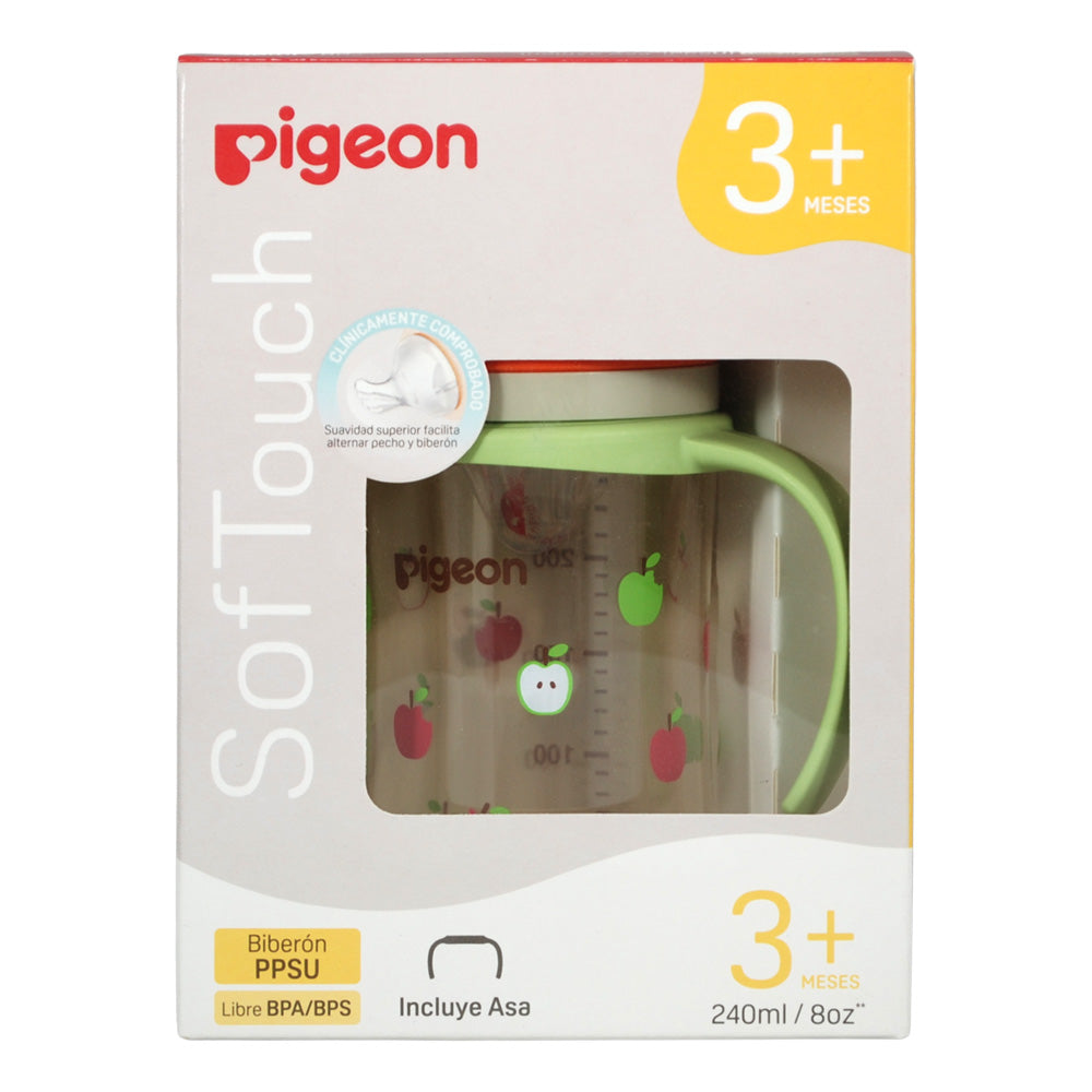Biberon Softouch Pigeon Apple 2 con Asa 240 ML