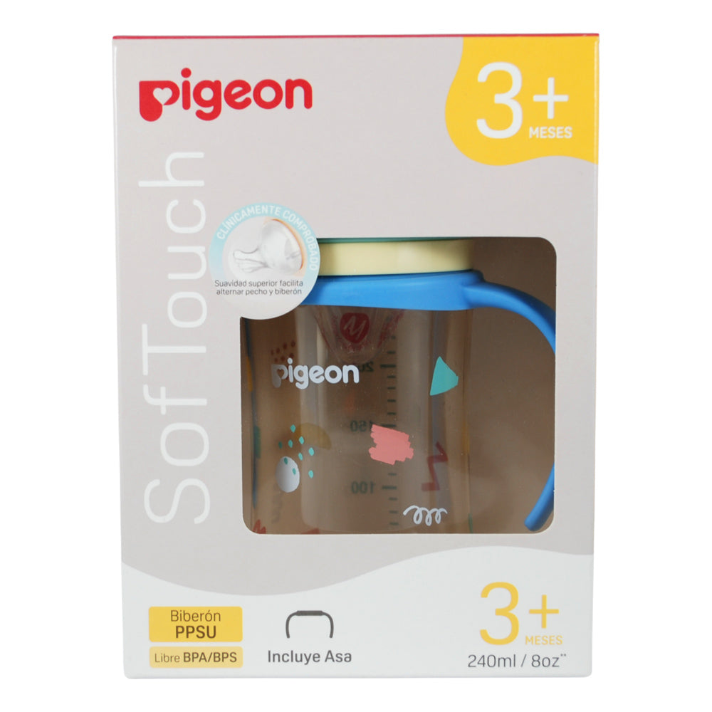 Biberon Softouch Pigeon Fiesta 3 con Asa 240 ML
