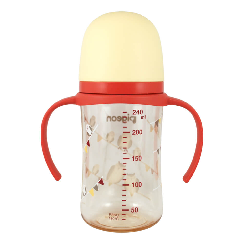 Biberon Softouch Pigeon Buhos 1 con Asa 240 ML