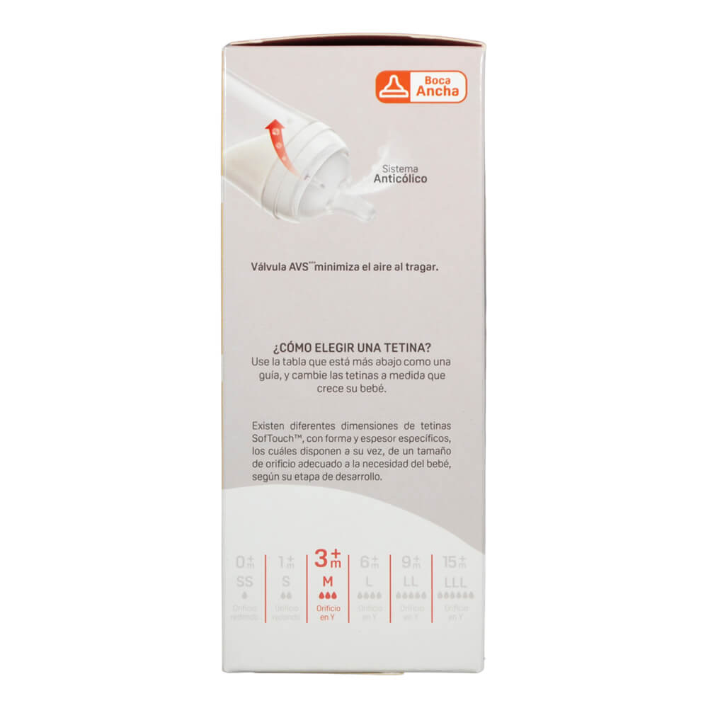 Biberon Softouch Pigeon Buhos 1 con Asa 240 ML