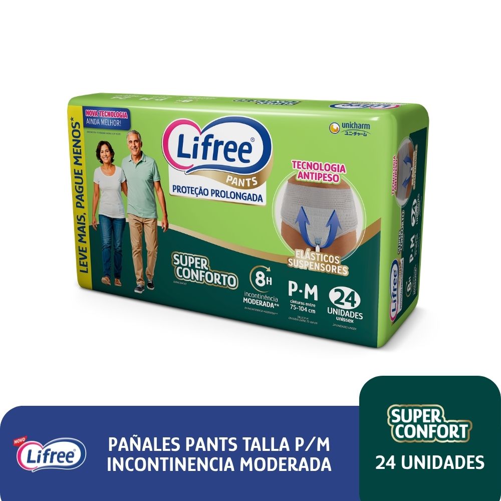 Pañales Pants LIFREE Super Confort (P/M) 24 u.