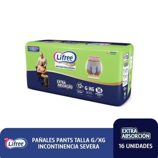 Pañales Pants LIFREE Extra Absorción (G/XG) 16 u.