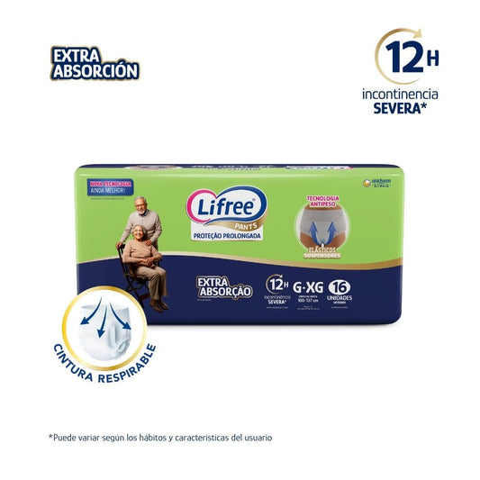 Pañales Pants LIFREE Extra Absorción (G/XG) 16 u.