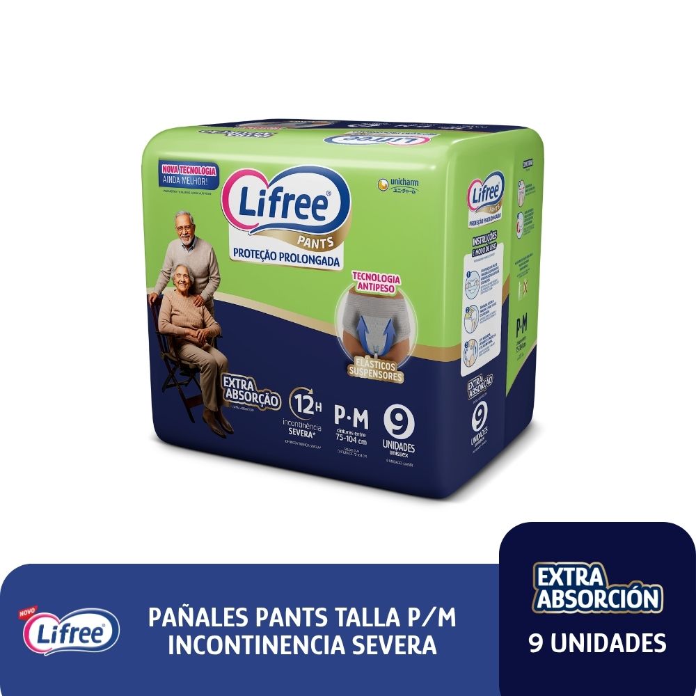 Pañales Pants LIFREE Extra Absorción (P/M) 9 u.