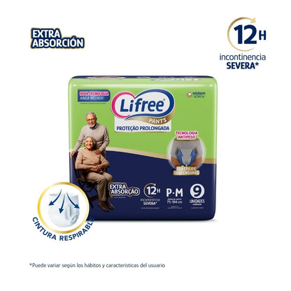 Pañales Pants LIFREE Extra Absorción (P/M) 9 u.