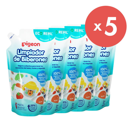 Pack X 5 Limpiador De Biberones Recarga 650 Ml