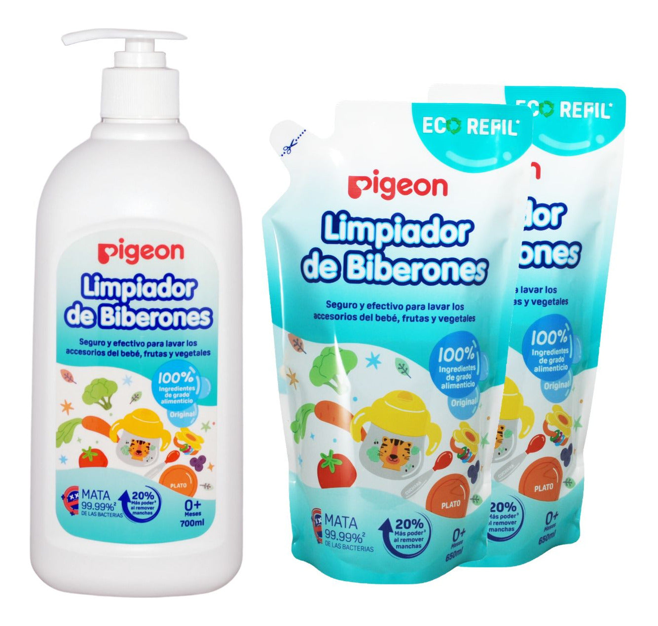 Limpiador De Biberon 700ml + 2 Recargas 650ml