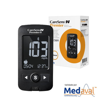 N Premier Ble Kit Medidor + 50 Tiras + 50 Lancetas Caresens