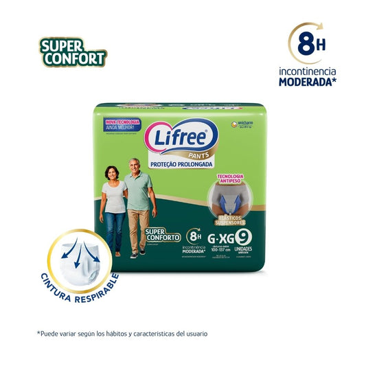 Pañales Pants LIFREE Super Confort (G/XG) 9 u. x 6 paq.