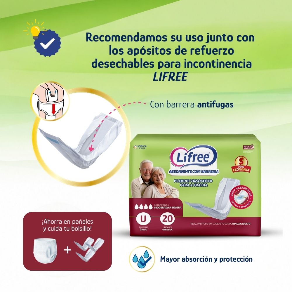 Pañales Pants LIFREE Extra Absorción (P/M) 16 u. x 4 paq.