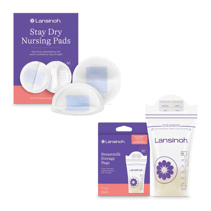 Pack Lansinoh bolsas almacenamiento + absorbentes de leche