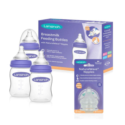 Pack Lansinoh 3 mamaderas 160 ml + 2 u. tetinas flujo M