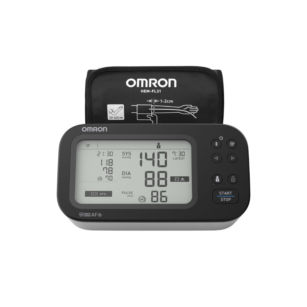 Monitor de presión arterial de brazo OMRON M7 HEM 7380T Afib