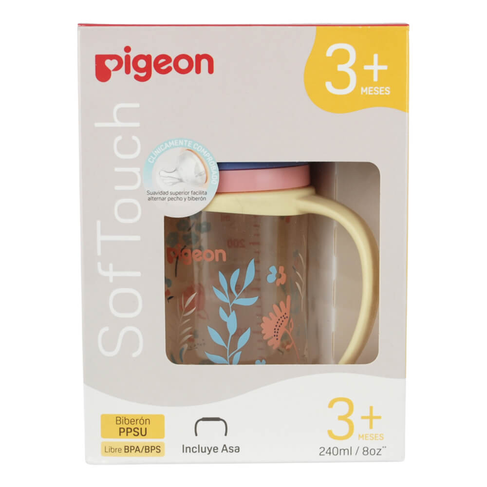 Biberon Softouch Pigeon Conejitos 3 con Asa 240 ML
