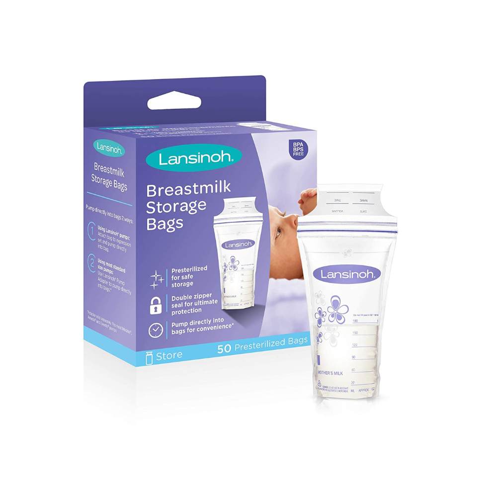 Pack Lansinoh bolsas almacenamiento + absorbentes de leche
