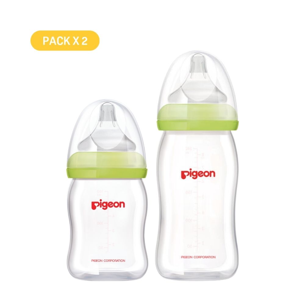 PACK PIGEON SofTouch Vidrio 1 mamadera 160ml + 1 mamadera 240ml