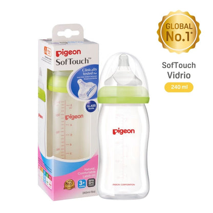 PACK PIGEON SofTouch Vidrio 1 mamadera 160ml + 1 mamadera 240ml