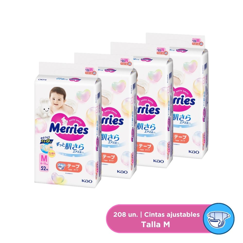Pañales Merries "M" 208 u. Super Jumbo (325064)